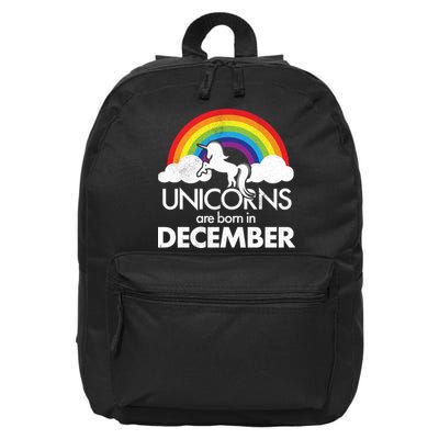 Unicorns Are Born In December Rainbow Retro 16 in Basic Backpack