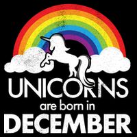 Unicorns Are Born In December Rainbow Retro Baby Bodysuit