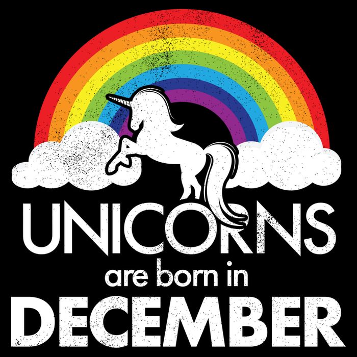 Unicorns Are Born In December Rainbow Retro Baby Bodysuit