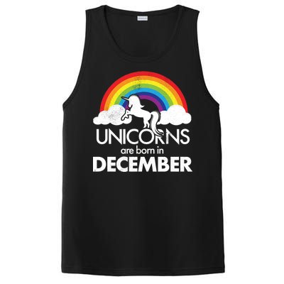 Unicorns Are Born In December Rainbow Retro PosiCharge Competitor Tank