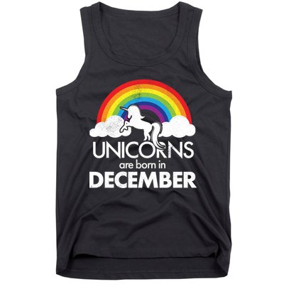 Unicorns Are Born In December Rainbow Retro Tank Top