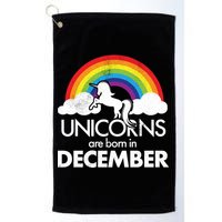 Unicorns Are Born In December Rainbow Retro Golf Towel