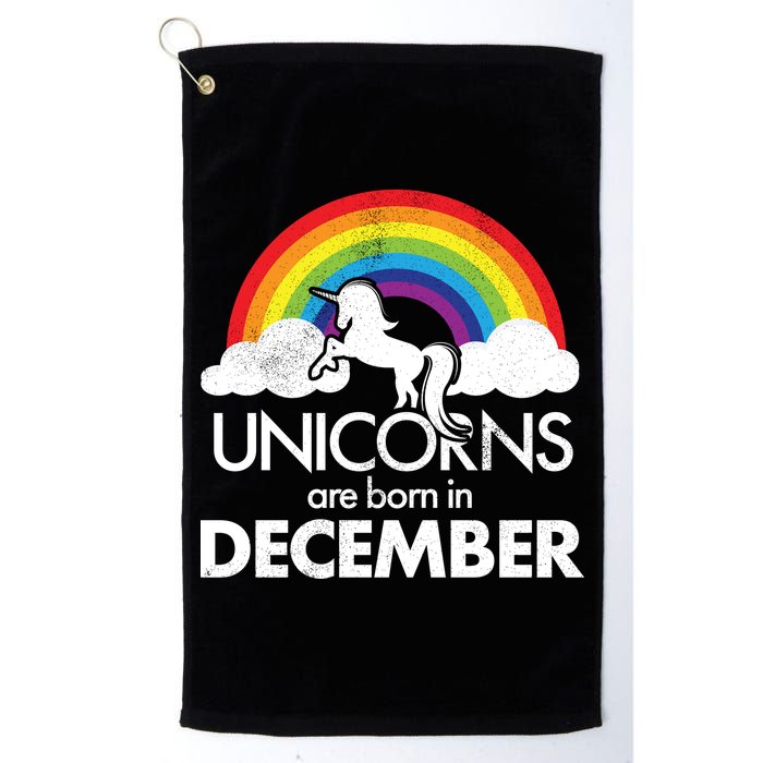 Unicorns Are Born In December Rainbow Retro Golf Towel