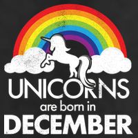 Unicorns Are Born In December Rainbow Retro Golf Towel