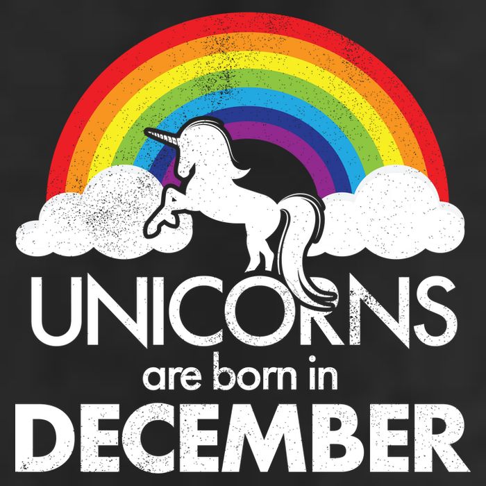 Unicorns Are Born In December Rainbow Retro Golf Towel