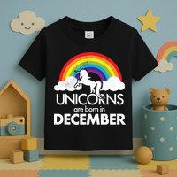 Unicorns Are Born In December Rainbow Retro Toddler T-Shirt