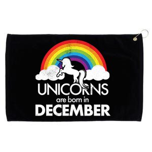 Unicorns Are Born In December Rainbow Retro Grommeted Golf Towel