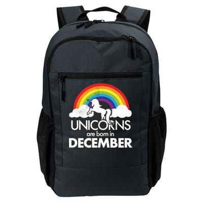 Unicorns Are Born In December Rainbow Retro Daily Commute Backpack