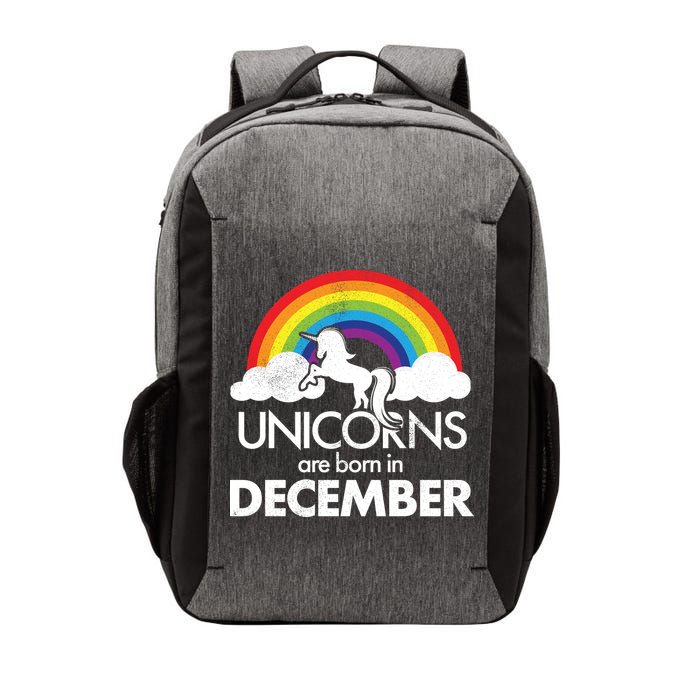Unicorns Are Born In December Rainbow Retro Vector Backpack