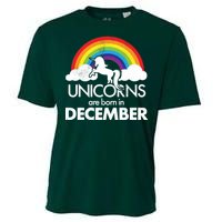 Unicorns Are Born In December Rainbow Retro Cooling Performance Crew T-Shirt