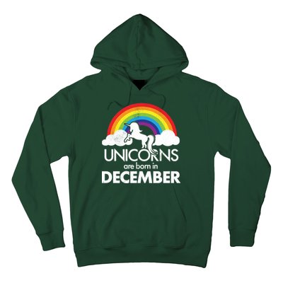 Unicorns Are Born In December Rainbow Retro Hoodie