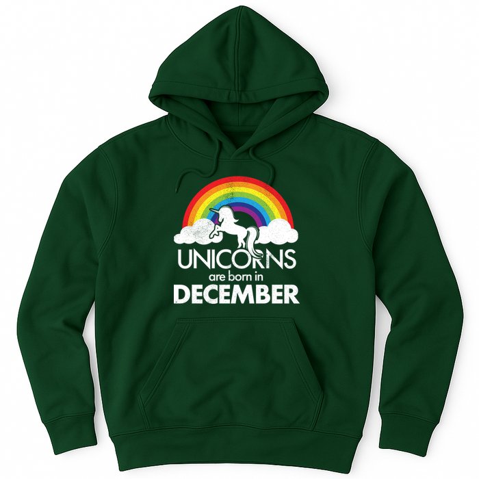 Unicorns Are Born In December Rainbow Retro Hoodie