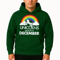 Unicorns Are Born In December Rainbow Retro Hoodie