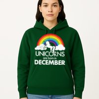Unicorns Are Born In December Rainbow Retro Hoodie