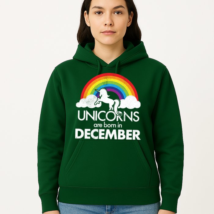 Unicorns Are Born In December Rainbow Retro Hoodie