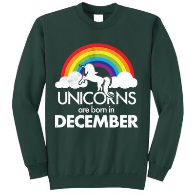 Unicorns Are Born In December Rainbow Retro Sweatshirt