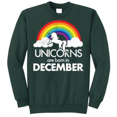 Unicorns Are Born In December Rainbow Retro Sweatshirt