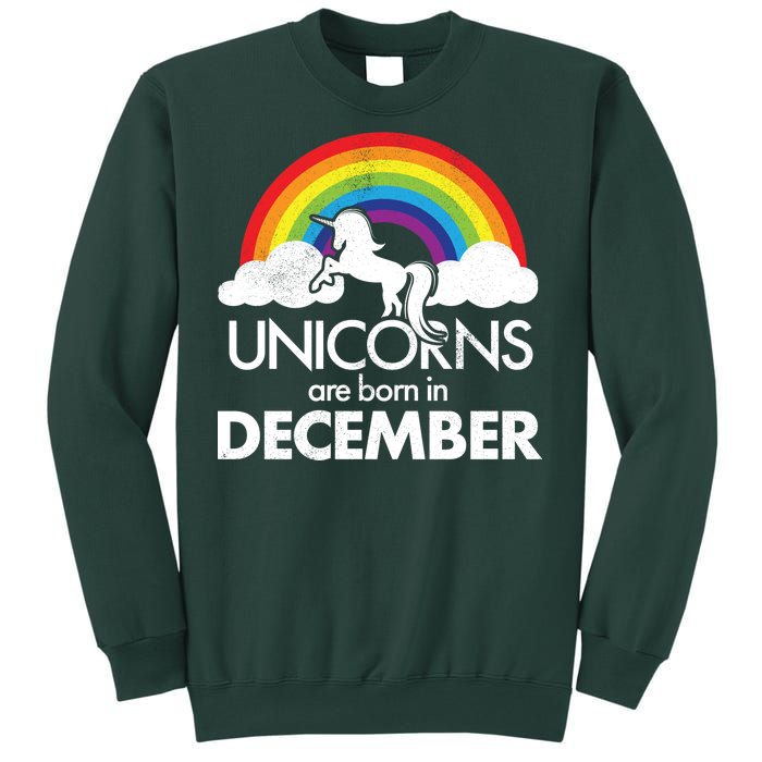 Unicorns Are Born In December Rainbow Retro Sweatshirt