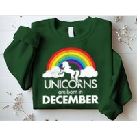 Unicorns Are Born In December Rainbow Retro Sweatshirt