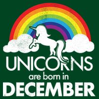 Unicorns Are Born In December Rainbow Retro T-Shirt