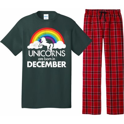 Unicorns Are Born In December Rainbow Retro Pajama Set