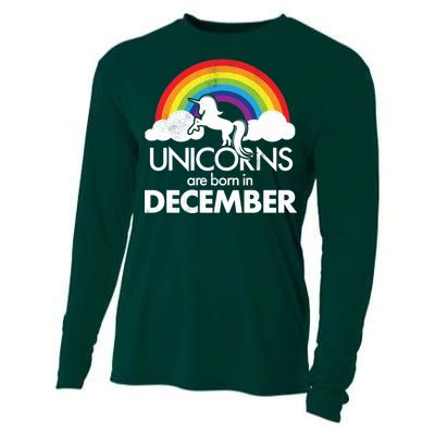 Unicorns Are Born In December Rainbow Retro Cooling Performance Long Sleeve Crew