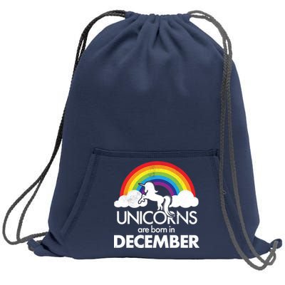 Unicorns Are Born In December Rainbow Retro Sweatshirt Cinch Pack Bag