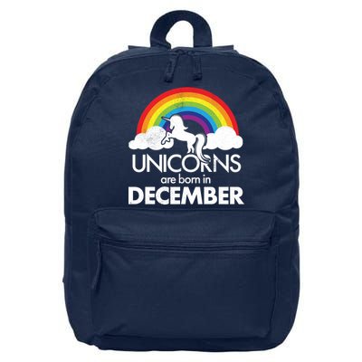 Unicorns Are Born In December Rainbow Retro 16 in Basic Backpack