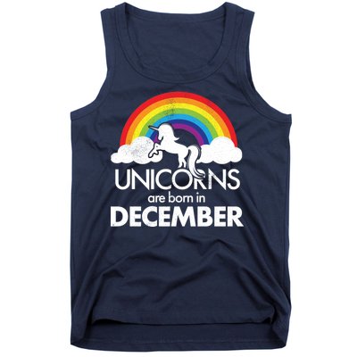 Unicorns Are Born In December Rainbow Retro Tank Top