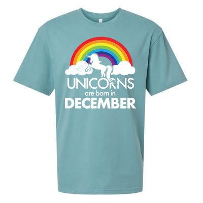 Unicorns Are Born In December Rainbow Retro Sueded Cloud Jersey T-Shirt