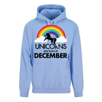 Unicorns Are Born In December Rainbow Retro Unisex Surf Hoodie