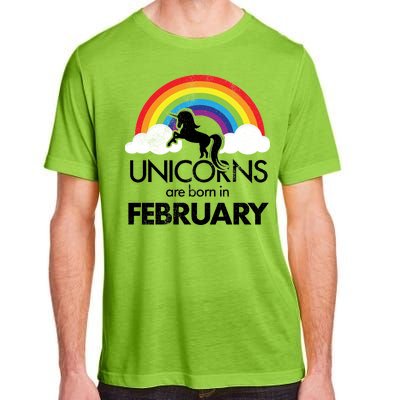 Unicorns Are Born in February  Adult ChromaSoft Performance T-Shirt