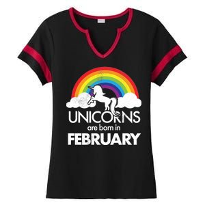 Unicorns Are Born in February  Ladies Halftime Notch Neck Tee