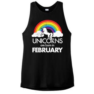 Unicorns Are Born in February  Ladies PosiCharge Tri-Blend Wicking Tank