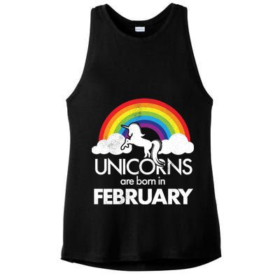 Unicorns Are Born in February  Ladies PosiCharge Tri-Blend Wicking Tank