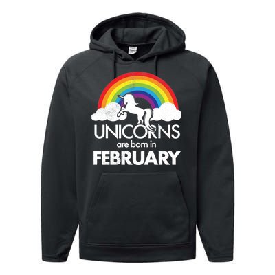 Unicorns Are Born in February  Performance Fleece Hoodie