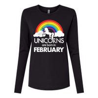 Unicorns Are Born in February  Womens Cotton Relaxed Long Sleeve T-Shirt