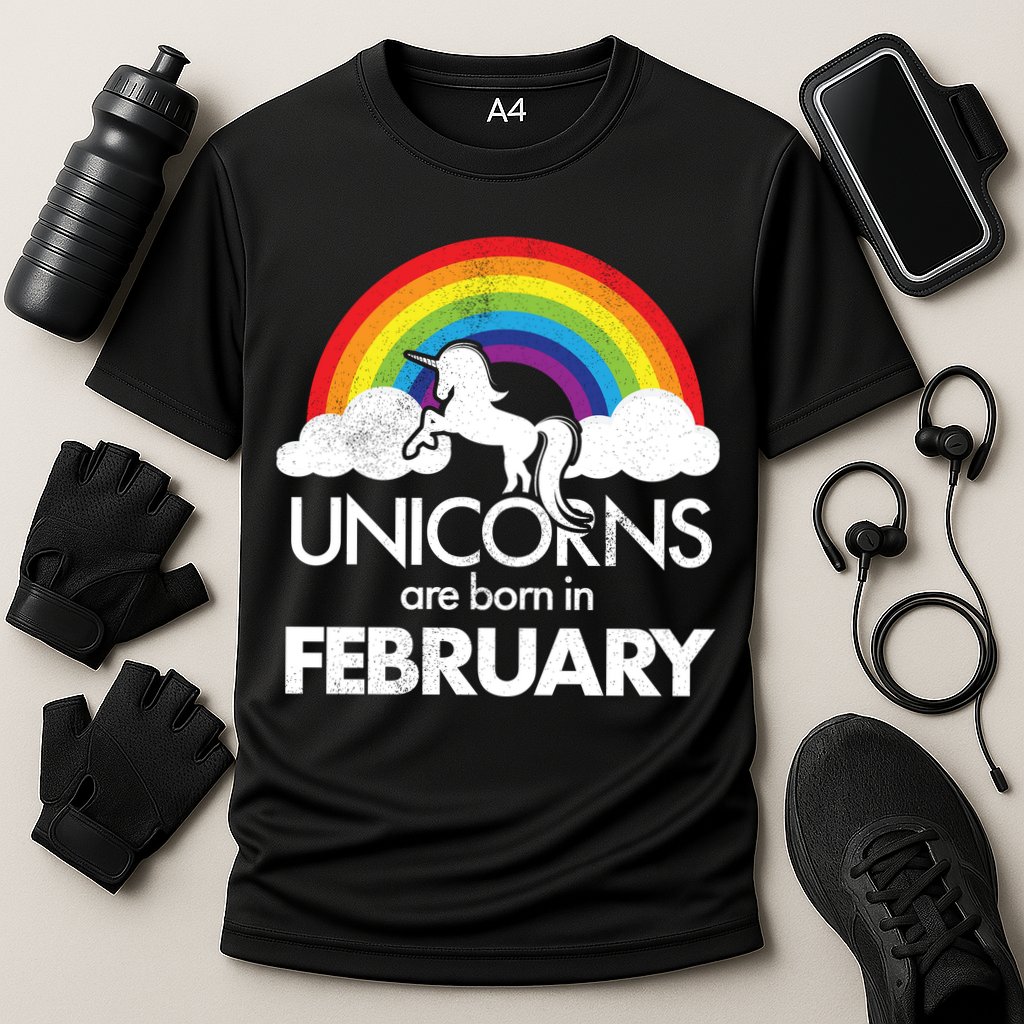 Unicorns Are Born in February  Cooling Performance Crew T-Shirt