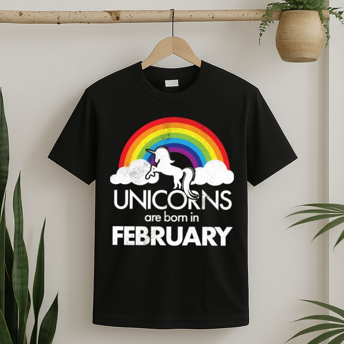 Unicorns Are Born in February  T-Shirt