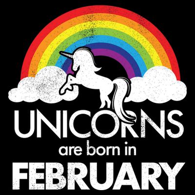 Unicorns Are Born in February  T-Shirt