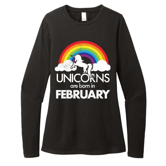 Unicorns Are Born in February  Womens CVC Long Sleeve Shirt