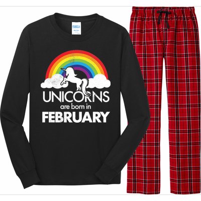 Unicorns Are Born in February  Long Sleeve Pajama Set