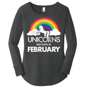 Unicorns Are Born in February  Women's Perfect Tri Tunic Long Sleeve Shirt