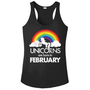 Unicorns Are Born in February  Ladies PosiCharge Competitor Racerback Tank