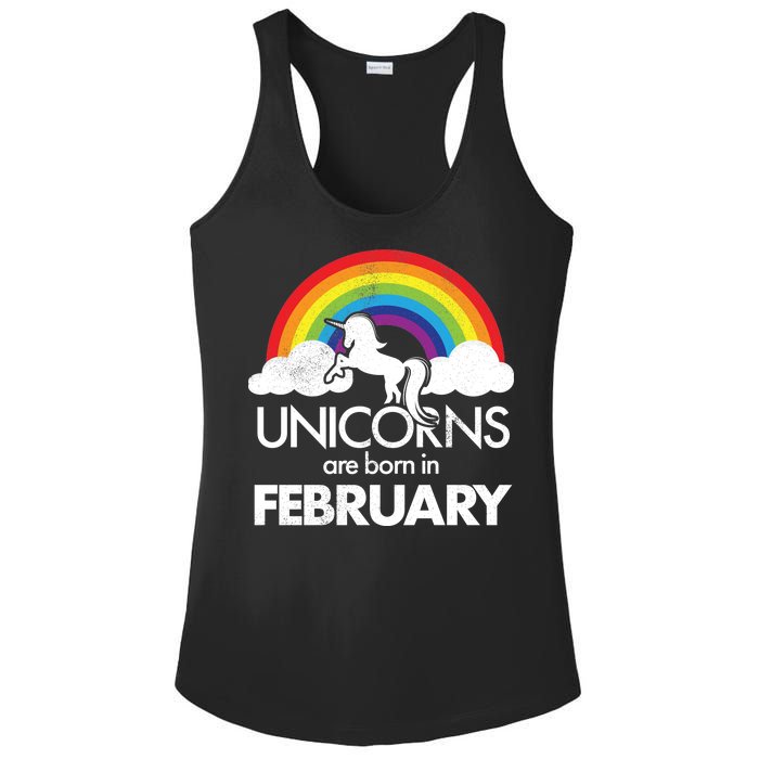 Unicorns Are Born in February  Ladies PosiCharge Competitor Racerback Tank