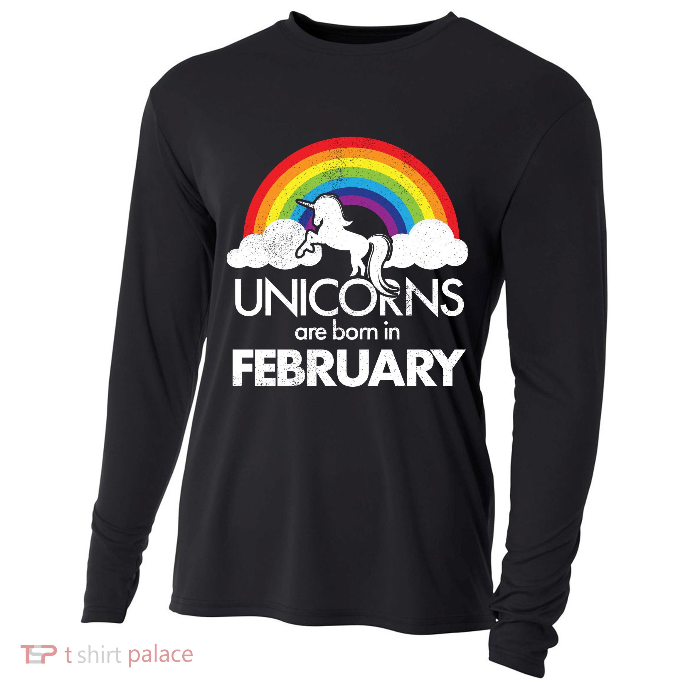 Unicorns Are Born in February  Cooling Performance Long Sleeve Crew