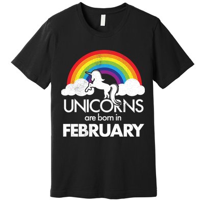 Unicorns Are Born in February  Premium T-Shirt