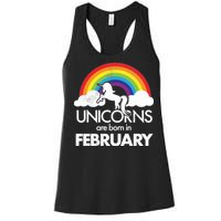 Unicorns Are Born in February  Women's Racerback Tank