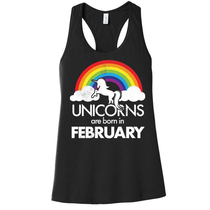 Unicorns Are Born in February  Women's Racerback Tank