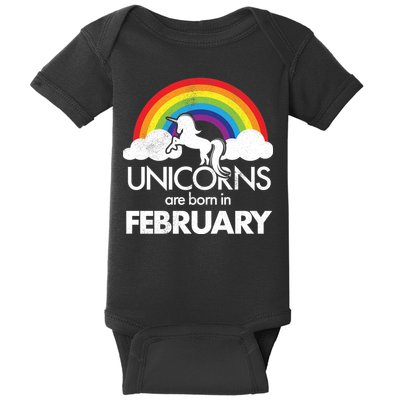 Unicorns Are Born in February  Baby Bodysuit
